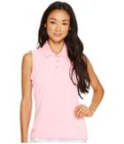 Adidas Golf Essentials Sleeveless Polo (pink Glow) Women's Sleeveless