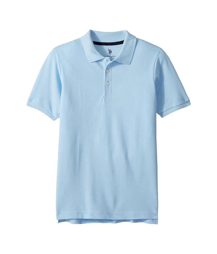 U.s. Polo Assn. Kids Basic Pique Polo (little Kids/big Kids) (blue) Boy's Clothing