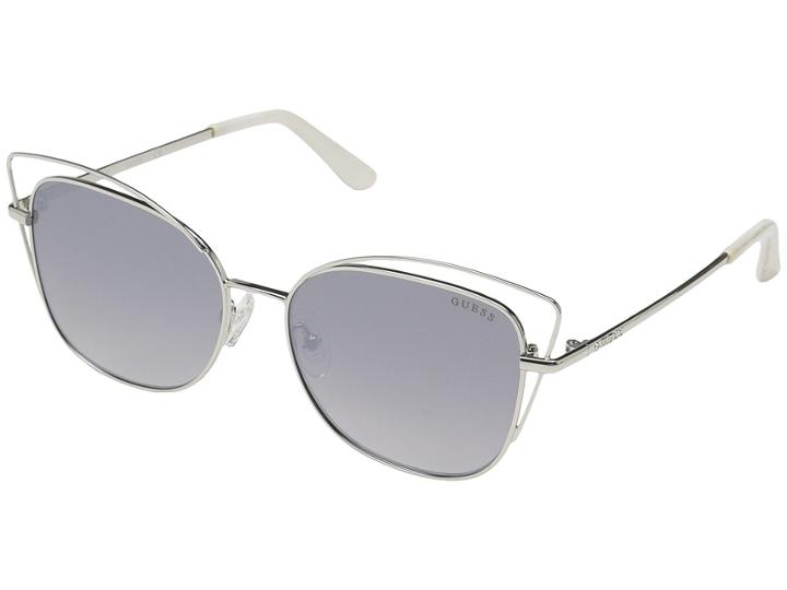 Guess Gu7528 (shiny Light Nickeltin/smoke Mirror) Fashion Sunglasses