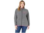 Columbia Plus Size Mountain Crest Full Zip (shark Heather/fuchsia) Women's Coat