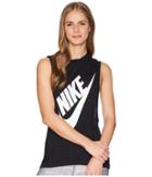 Nike Sportswear Essential Seasonal Tank Top (black/white) Women's Sleeveless