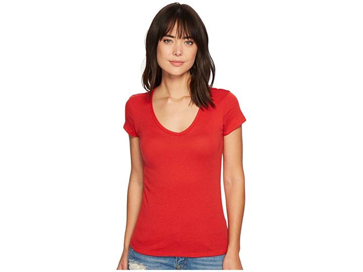 Alternative Vintage 50/50 The Keepsake V-neck Top (red) Women's T Shirt