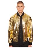 Versace Collection Shiny Gold Bomber (gold) Men's Coat