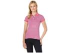 U.s. Polo Assn. Striped Jersey Polo (pink Oleander) Women's Short Sleeve Pullover