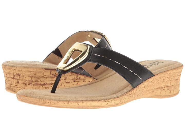 Bella-vita Lou-italy (black Leather) Women's Sandals