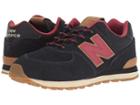New Balance Kids Gc574v1 (big Kid) (black/earth Red) Kids Shoes