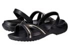 Crocs Meleen Metal Block Crossband Sandal (gunmetal/black) Women's Sandals