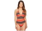 Paul Smith Plung Halter One-piece Swimsuit (multi) Women's Swimsuits One Piece