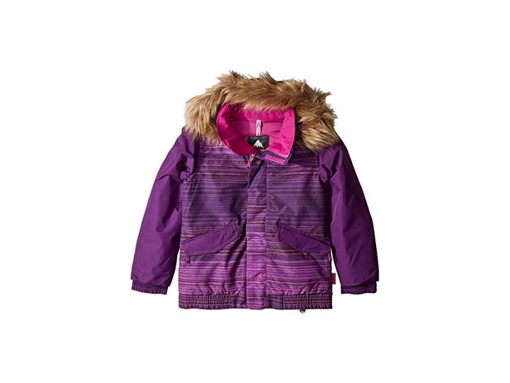 Burton Kids Girls Whiply Bomber Jacket (little Kids/big Kids) (grapeseed Sunset Stripe/concord) Girl's Jacket