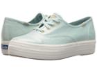 Keds Triple Metallic Linen (light Blue) Women's Lace Up Casual Shoes