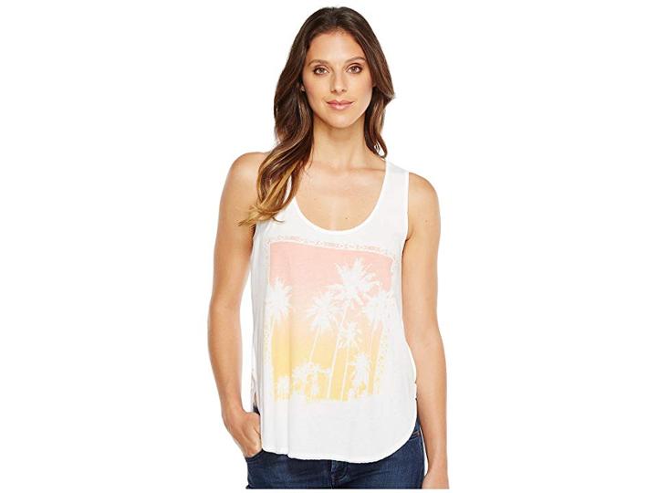 Lucky Brand Palm Tree Tank Top (lucky White) Women's Sleeveless