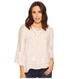 Miss Me V-neck Embroidered Top (multi White) Women's Clothing