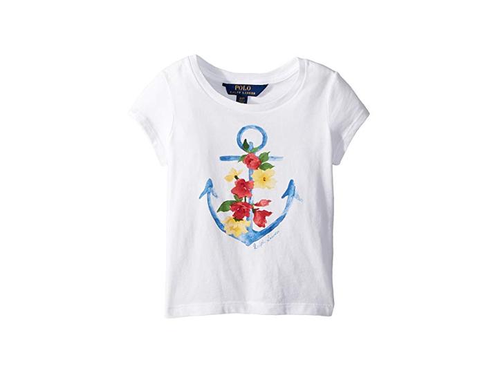 Polo Ralph Lauren Kids Cotton Jersey Graphic T-shirt (toddler) (white/multi) Girl's T Shirt