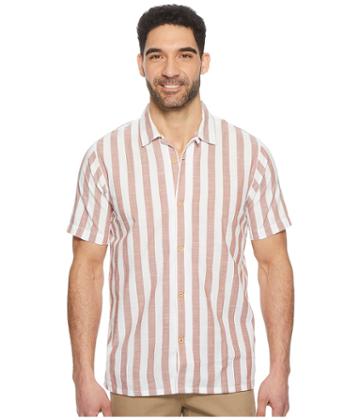 Dockers Premium Resort Woven Shirt (lenz Henna Stripe) Men's Clothing