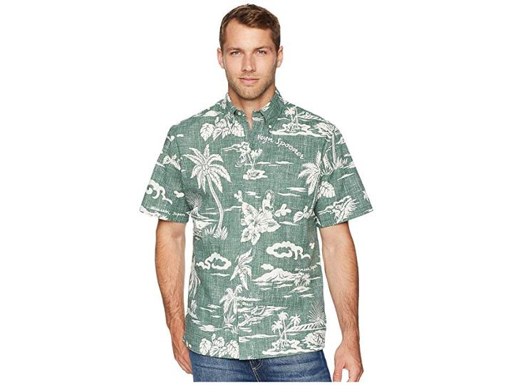 Reyn Spooner My Private Isle Classic Fit Aloha Shirt (dark Forest) Men's Short Sleeve Button Up