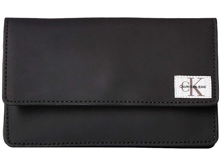 Calvin Klein Rubberized Leather Belt Bag (black/black/polished Nickel) Women's Belts