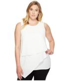 Vince Camuto Specialty Size Plus Size Sleeveless Asymmetrical Layered Blouse (new Ivory) Women's Blouse