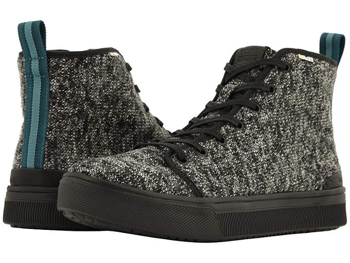 Toms Trvl Lite High (black Melange Knit) Men's Lace Up Casual Shoes