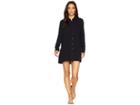 Mod-o-doc Summertime Shirting Tiered Button Tunic Cover-up (black) Women's Blouse