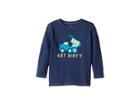 Life Is Good Kids Get Dirty Truck Long Sleeve Crusher Tee (toddler) (darkest Blue) Boy's T Shirt