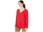 Bobeau V-front Roll Tab (red Tomato) Women's T Shirt