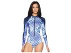 O'neill Prem Long Sleeve Surf Suit Back Zip (indigo Patch/navy/white) Women's Wetsuits One Piece