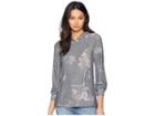 Chaser Cozy Knit Blouson Sleeve Pullover Hoodie (floral Print) Women's Sweatshirt