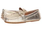Lauren Ralph Lauren Briley Moccasin Loafer (platino/platino Metallic Kidskin/coated Metallic Straw) Women's Shoes