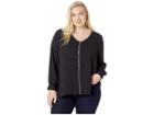 Karen Kane Plus Plus Size Sparkle Long Sleeve Top (black) Women's Clothing