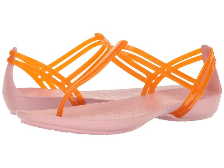 Crocs Isabella T-strap (active Orange/petal Pink) Women's Sandals