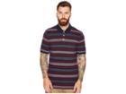 Original Penguin Birdseye Auto Stripe Polo (dark Sapphire) Men's Short Sleeve Pullover