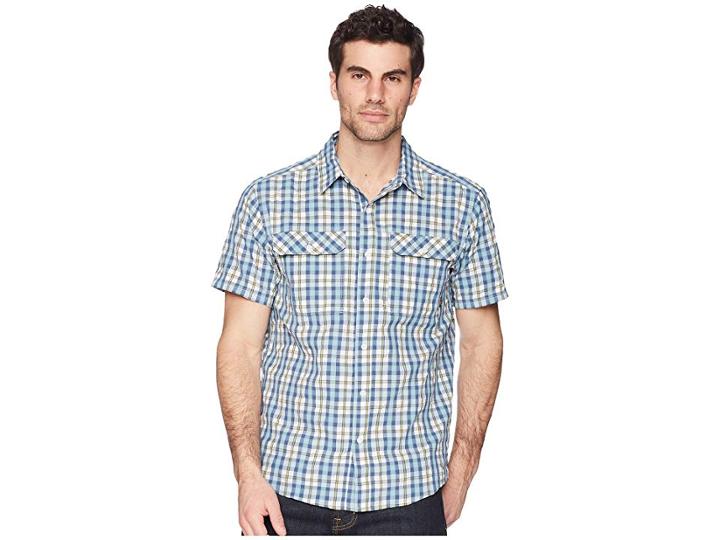 Mountain Hardwear Canyon Ac Short Sleeve Shirt (blue Granite) Men's Short Sleeve Button Up