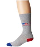Vineyard Vines American Flag Wf Icon Socks (gray Heather) Men's Crew Cut Socks Shoes