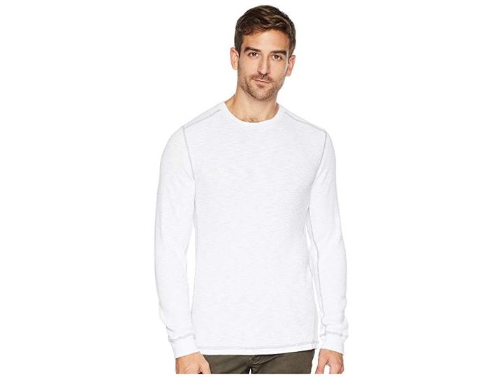 True Grit Softest Slub Waffle Thermal Long Sleeve Side Panel Contrast Stitch Crew (white) Men's Clothing