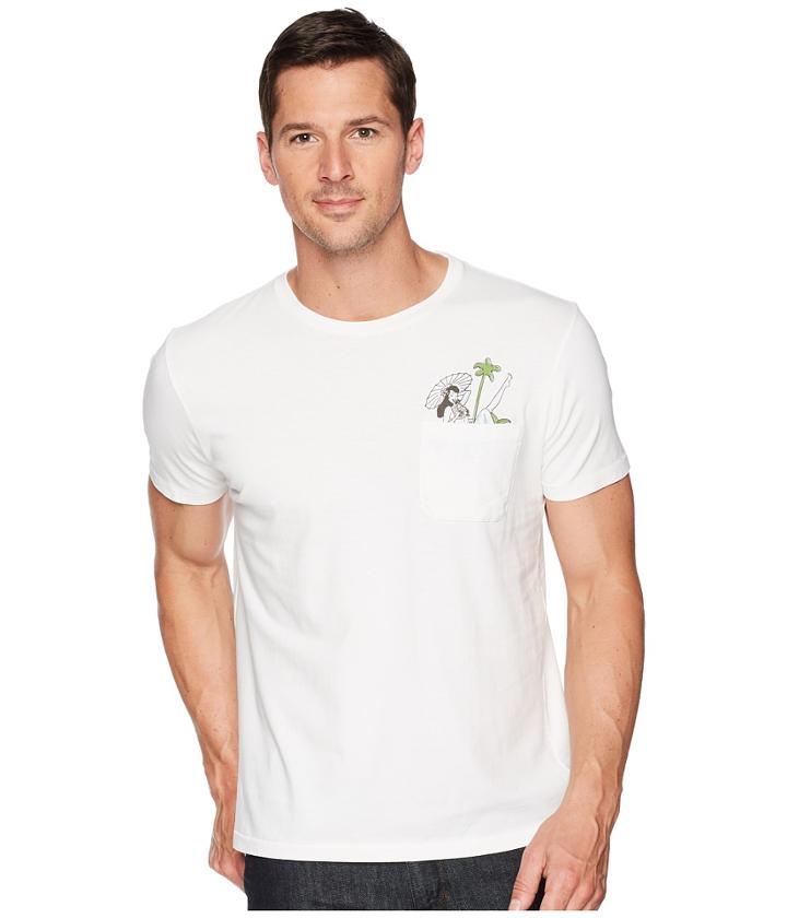 Lucky Brand Cocktail Girl Pocket Tee (bright White) Men's Clothing