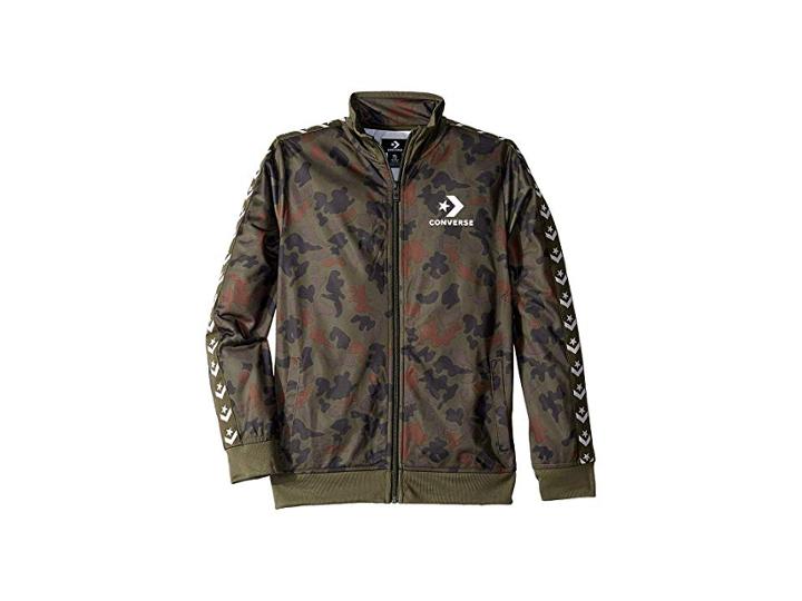 Converse Kids Printed Tricot Track Jacket (big Kids) (heritage Camo) Boy's Clothing