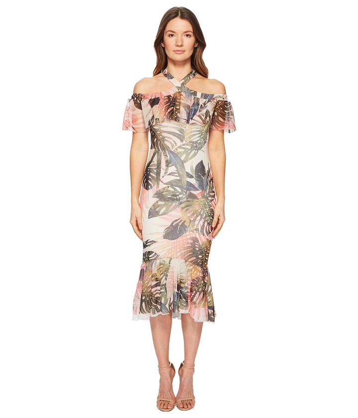 Fuzzi Ruffle Fitted Dress (petalo) Women's Dress