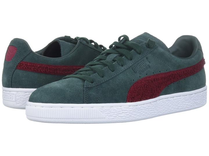 Puma Suede Classic Terry (green Gables/tibetan Red) Men's Shoes