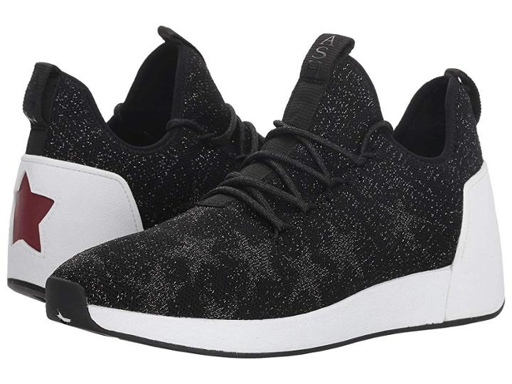 Ash Jaguar (black Knit/old Silver/black Stretch Lycra) Women's Lace Up Casual Shoes