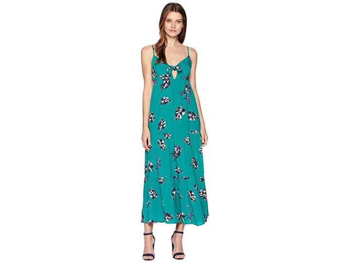 American Rose Kaiya Spaghetti Strap Floral Dress (teal) Women's Dress