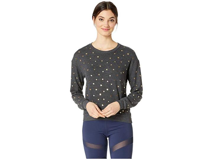 Spiritual Gangster Stars Crew Neck Savasana (vintage Black) Women's Long Sleeve Pullover