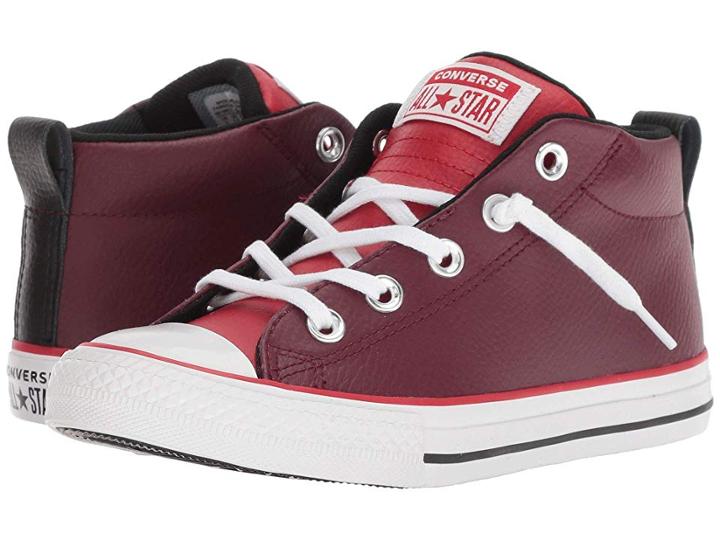 Converse Kids Chuck Taylor All Star Street Mid (little Kid/big Kid) (dark Burgundy/enamel Red/white) Boy's Shoes