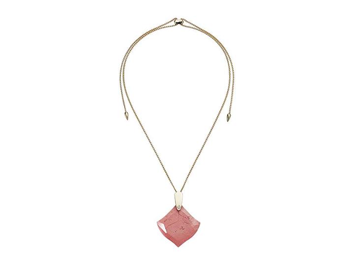 Kendra Scott Aislinn Necklace (gold/pink Unbanded Rhodonite) Necklace