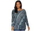 Nic+zoe Plus Size Green Light Top (multi) Women's T Shirt