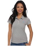 U.s. Polo Assn. Solid Small Pony Polo (heather/blue) Women's Short Sleeve Pullover
