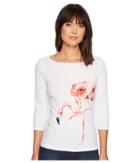 Tommy Bahama Watercolor Flamingo Tee (white) Women's T Shirt