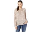 Lucky Brand Printed Peasant Top (pink Multi) Women's Long Sleeve Pullover