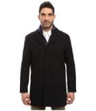 Cole Haan Waterproof Wool Topper With Quilted Bib (navy Ink) Men's Coat