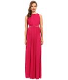 Adrianna Papell Rouched Halter Gown (fuchsia) Women's Dress