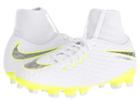 Nike Kids Jr. Hypervenom Phantom 3 Academy Dynamic Fit Fg Soccer (little Kid/big Kid) (white/metallic Cool Grey/volt/metallic Cool Grey) Kids Shoes